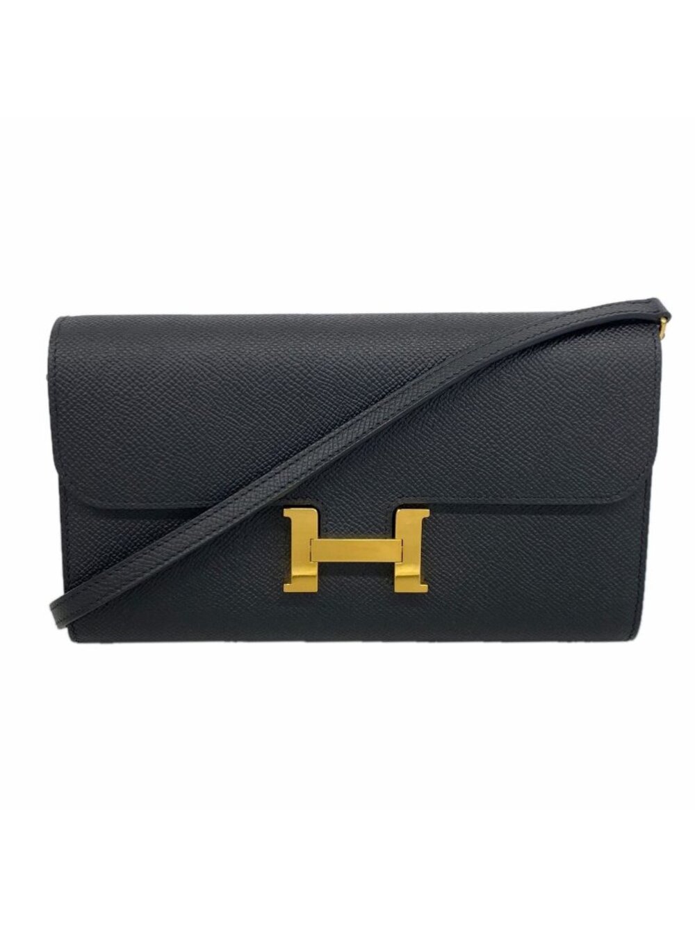 Hermes Wallet on Chain Constance to Go Veau Epsom Black Gold Shoulder Bag